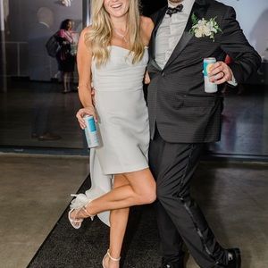 Amsale Bridal Bow Back Dress